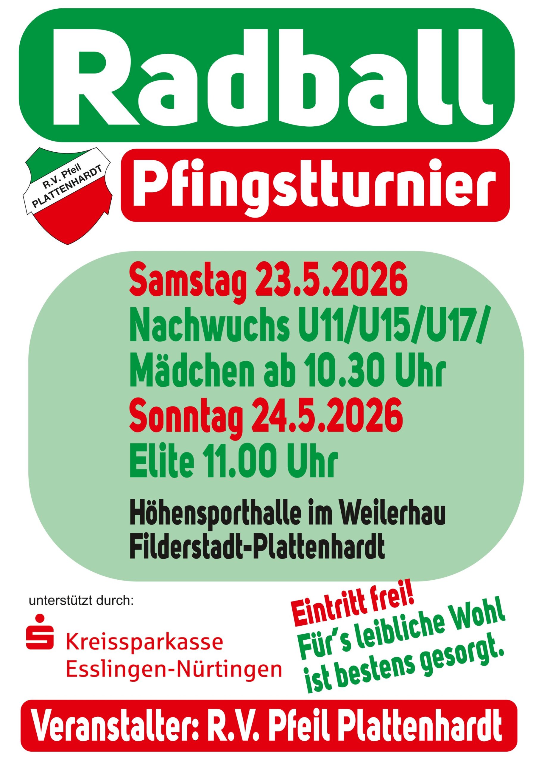 18. Nationales Radball Pfingsttunier 23./24. Mai 2026